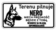 Tabliczka informacyjna uwaga pies grawer laserowy 