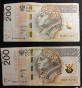 2 RADAR y Banknot 200 zł stan bdb 9815189 6310136