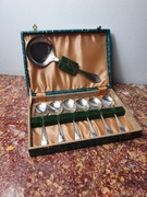 Vintage zestaw Łyżek, pudding, budyń platerowane posrebrzane, angielskie