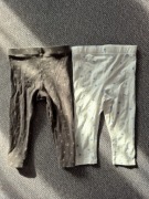 Primark legginsy 2-pak w drobne wzory białe i grafitowe 74