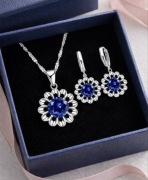 Komplet biżuterii srebro 925 – kolczyki + naszyjnik – elegancki