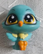 Littlest Pet Shop # 3796 niebieski mini ptak żółte oczy + gratis łoś