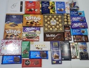 Zestaw słodyczy: Milka, Merci, Ferrerorocher, Ptasie mleczko, inne