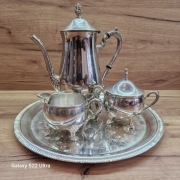 Zestaw do kawy posrebrzany