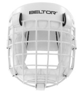 BELTOR Kask Karate a kratą metalową biały rozmiar S