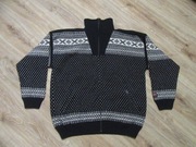 NORDLYS NORWAY męski sweter gruby wiatroodporna podszewka 100% wełna_XXL