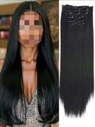 Doczepiane włosy Clip In Długie włosy 6 sztuk Syntetycznne