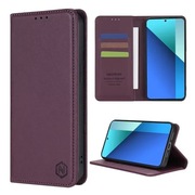 Skórzane etui magnetyczne dla Xiaomi Redmi Note 13 Pro 4G kolor wina