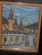 Nikifor Krynicki akwarela gwasz 22x37cm 