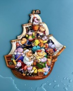 Drewniana układanka "Hipo-piraci"