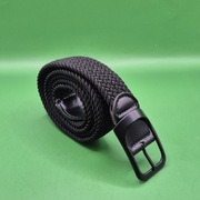 Pasek do spodni eleganckich i jeansów pleciony z gumy czarny rozciągliwy