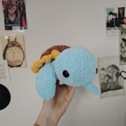 Żółw na szydełku pluszak zabawka słonecznik 