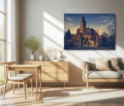 Zamek Czocha o zmierzchu - plakat Art Deco 60x40cm