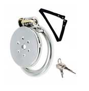 Stalowy pas cnoty chastity cock flat cage + Pasek oring 50mm