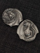 Srebrne monety, smoki, srebro, ag, smok dragons of the world