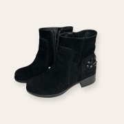 Czarne zamszowe skórzane botki damskie liu Jo 37