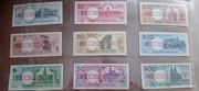 BANKNOT NIEOBIEGOWY MIASTA POLSKIE 1 2 5 10 20 50 100 200 500 zł 1990 UNC