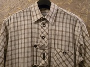 Elegancka niemiecka bawarska koszula myśliwska L. Guziki rogowe.