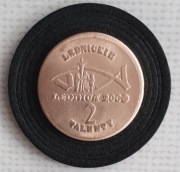 2 Talenty Lednickie moneta numizmat Lednica 2000 żeton UNC 2003 + Banknot