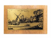 Obrazek na sciane mosiadz drewno Martius dekoracja vintage rustykalna (B110