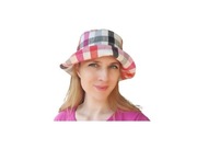 Lniany kapelusz kubełkowy czapka rybacka pomarańczowy bucket hat handmade