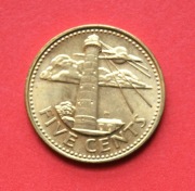 5  Centów  2000 r -     Barbados    Latarnia morska     stan !!!