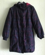 Ciemna kurtka w kratę na zimę - roz. 134