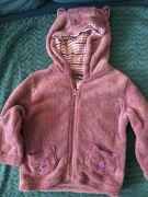 Bluza polarowa z kocimi uszami dla dziewczynki  74/80