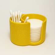 Żółty organizer na patyczki i waciki kosmetyczne