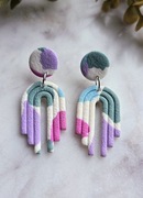 Pastelowe geometryczne kolczyki z gliny polimerowej 