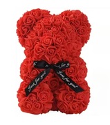 Miś z róż czerwony prezent dla kobiety na przeprosiny niedźwiedź 