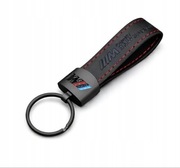 Brelok BMW M skórzany do kluczy czarny czerwone przeszycia Motorsport