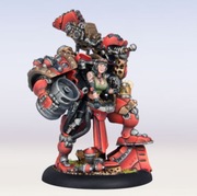 Warmachine Bombardier Bombshell - złożony, podkład.