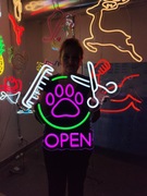 Pielęgnacja Psów Neon Napisy LED. Pielęgnacja Kotów OPEN