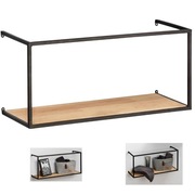 Półka na ścianę ścienna czarna / drewno loft styl industrialny 55x25x20 cm