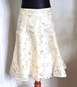 Kremowa szeroka spódnica z tafty hafty cekiny złocenia wesele M/S