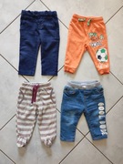 4 pary spodenki dla chłopca dziewczynki dresowe jeansowe welurowe  dżinsy