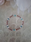 Bransoletka handmade z naturalnych kamieni hematyt mika opal ametyst 