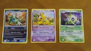 Polskie karty Pokemon Holo Celebi, Alakazam, Tyranitar z Tajemne skarby