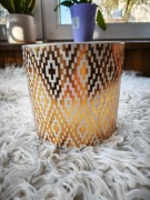 Ceramiczna osłonka na doniczkę złoty wzorek 12,5x12cm