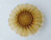 TALERZYK SZKLANY 17 cm __ CORA __ ZĄBKOWICE bursztynowy (1)