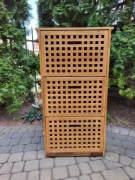 Szafka na buty drewniana orzech włoski wąska 3 komory 104cm