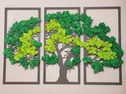 obraz mech chrobotek duży 1,2 metra x70 cm tryptyk