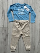 Nowy zestaw body z długim rękawem i spodnie dresowe 98 smyk