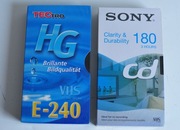 Dwie kasety VHS Sony CD 180 i TEC HG E-240 w folii