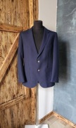 Marynarka wełna vintage granatowa blazer smart casual old money premium M/L