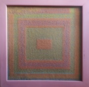 Obraz abstrakcyjny pt. “Mgła” z wystawy pt. Deszcz nad miastem 