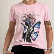 Damski T-Shirt Art Girl Miss City Official elegancka wygodna modna L/XL