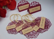 Zawieszki na wódkę weselną 90szt bordowe beżowe