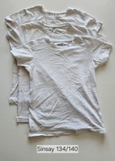 t-shirt dziewczęcy biały - rozm. 134/140 - 3 szt.